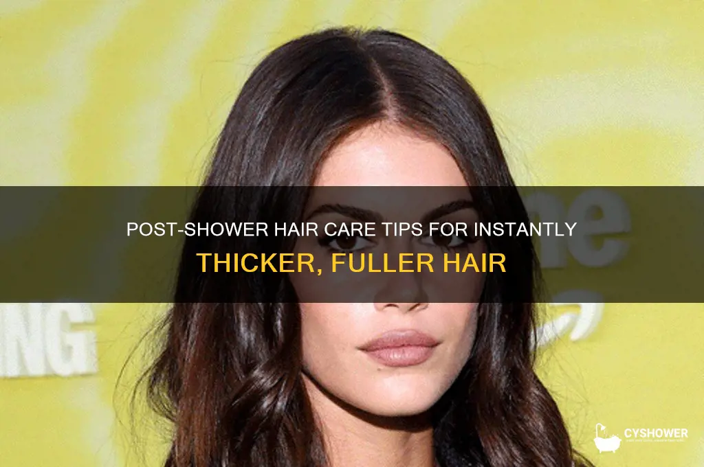 how to make your hair thicker after a shower