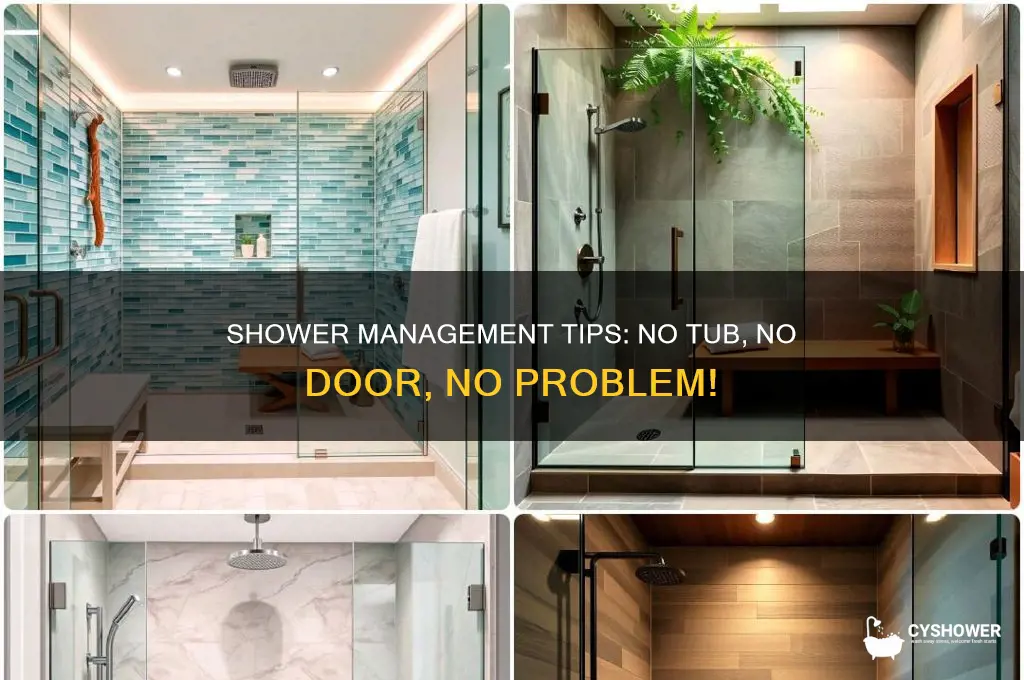 how to manage a shower without a tub or door