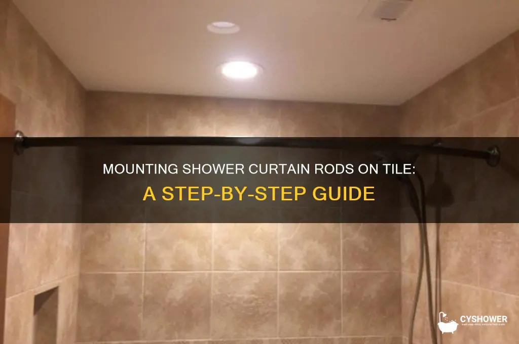 how to mount a shower curtain rod on tile