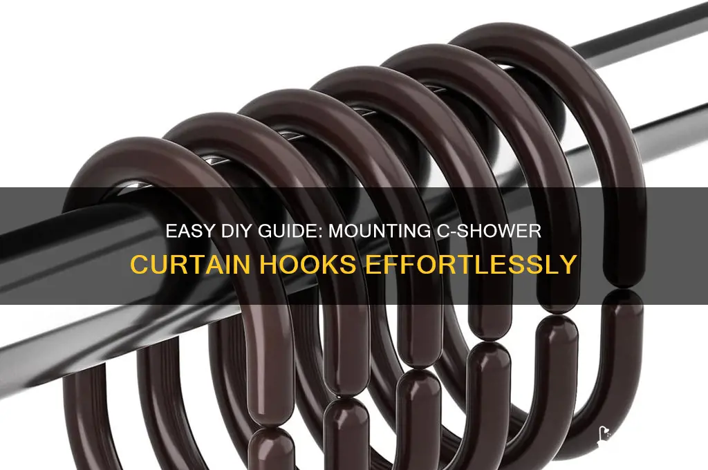how to mount c shower curtain hooks