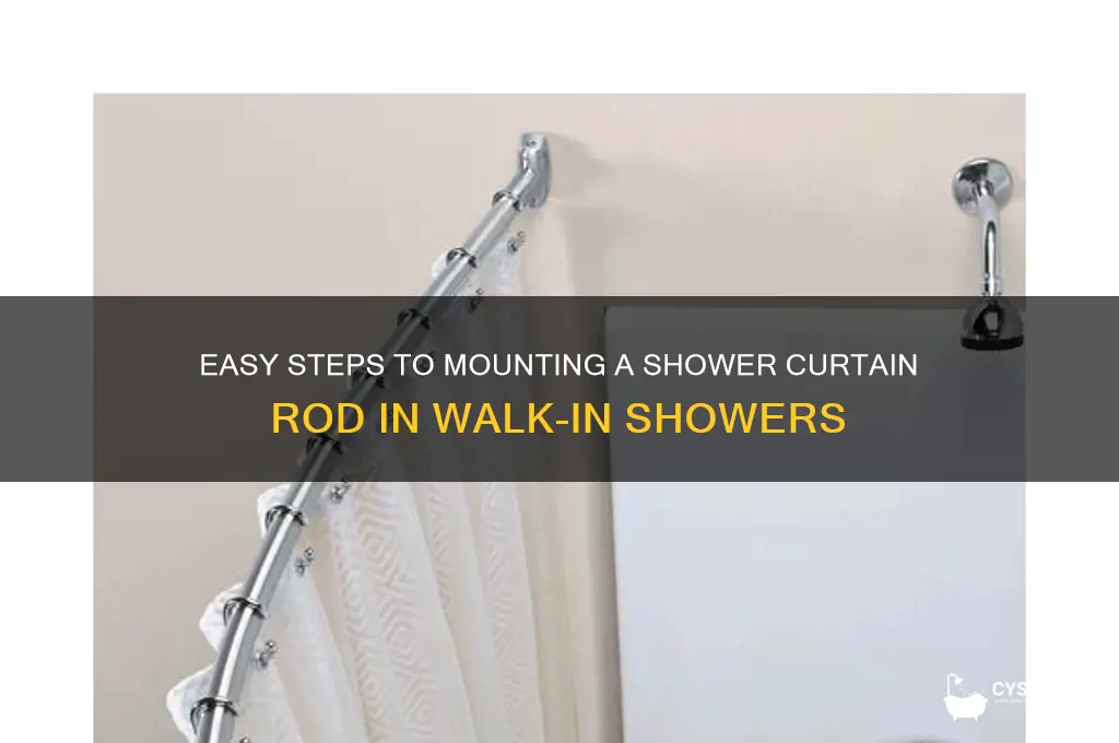 how to mount shower curtain rod in walk in shower