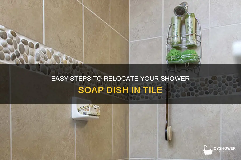 how to move a shower soap dish in tile