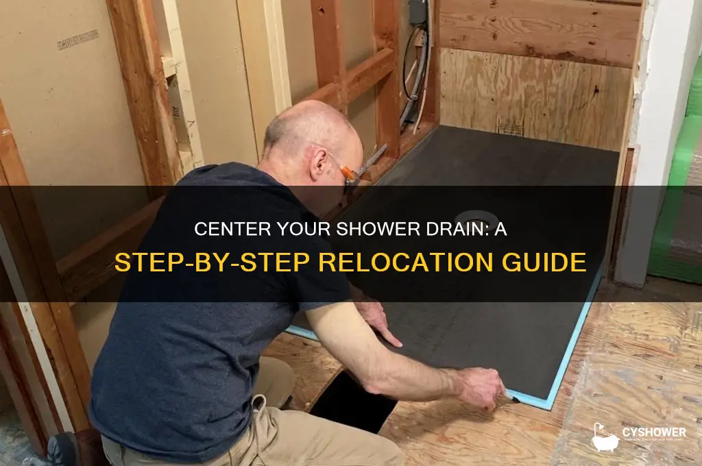 how to move shower drain to center