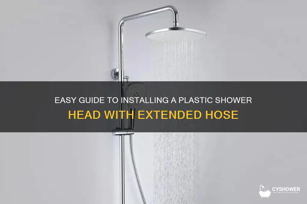 how to nstalk a plastic shower head and extending hose