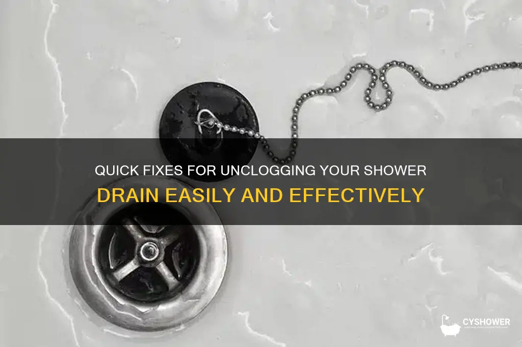 how to open a clogged shower drain