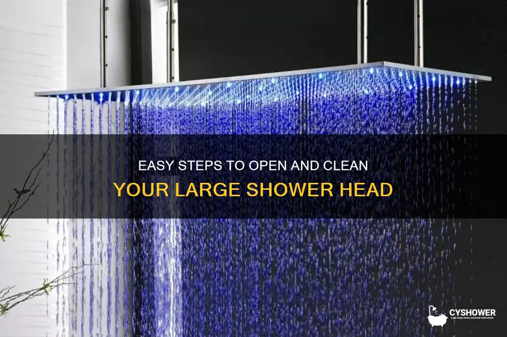 how to open a large shower head