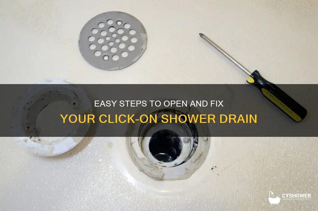 how to open click on shower drain