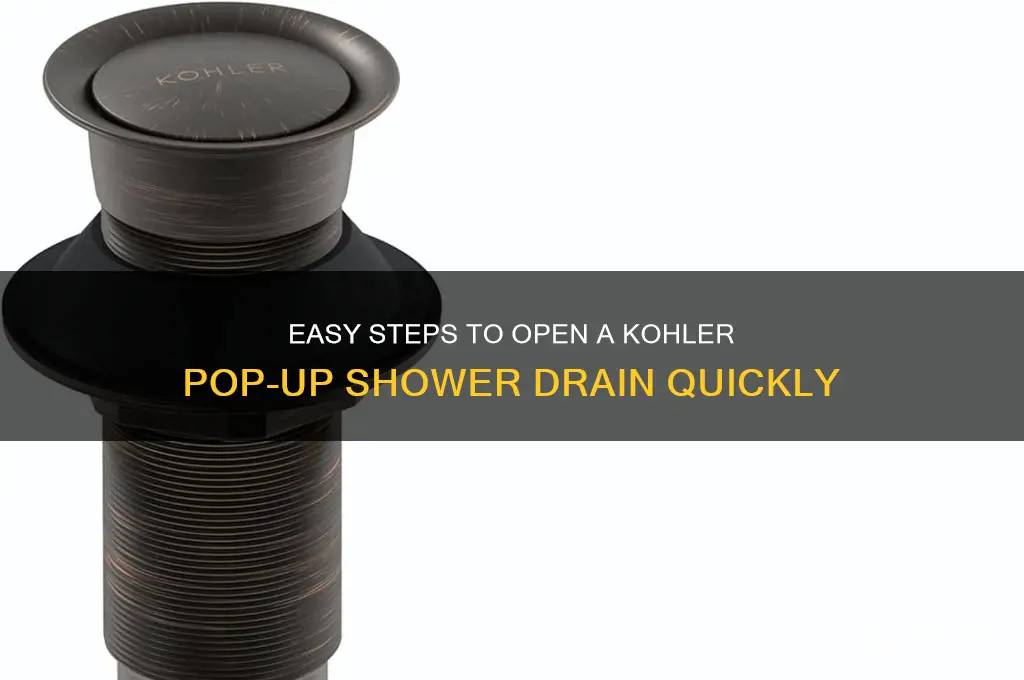 how to open koler a pop up shower drain