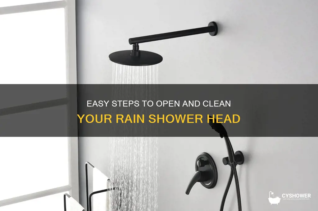how to open rain shower head
