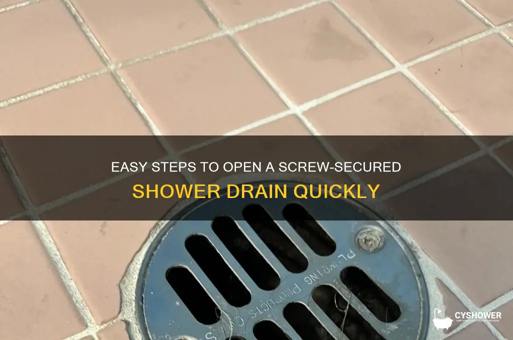 how to open shower drain with screws