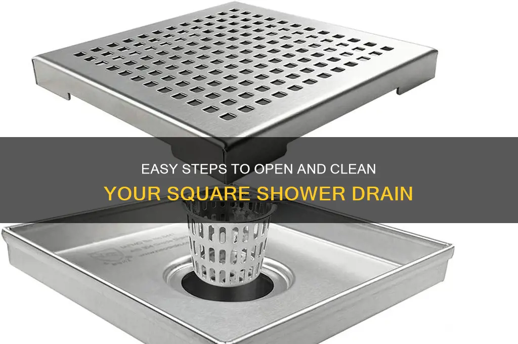 how to open square shower drain