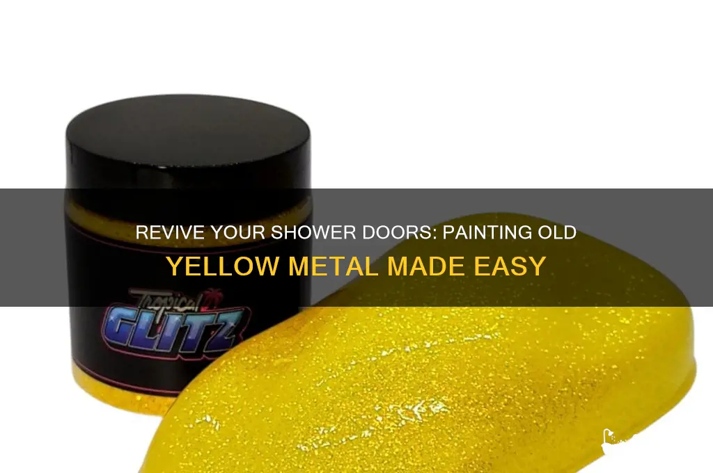 how to paint old yellow metal on shower doors