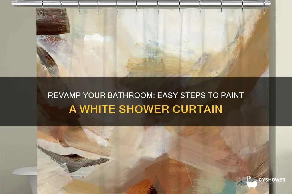 how to paint white shower curtain
