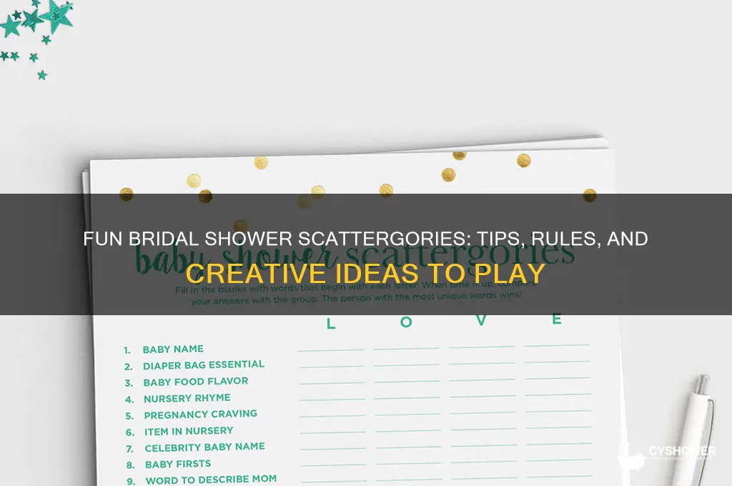 how to play bridal shower scattergories