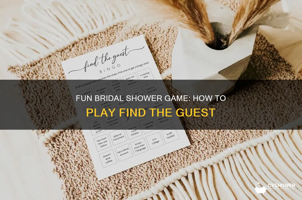 how to play find the guest bridal shower game