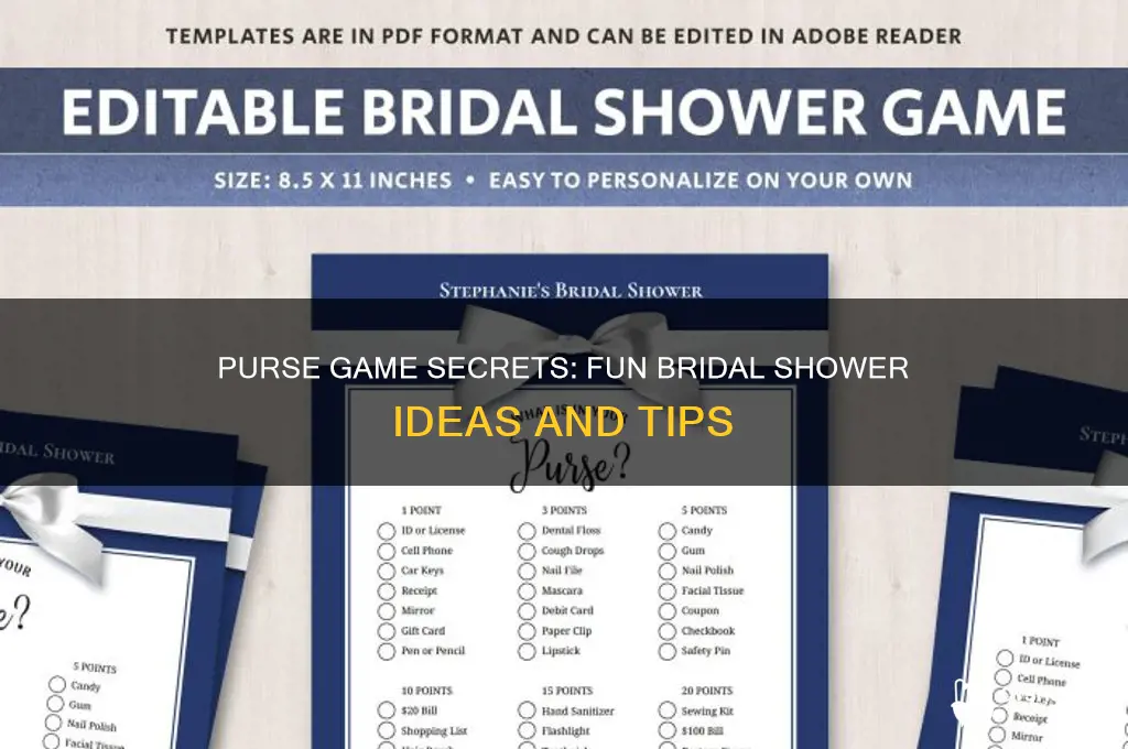how to play the purse game at a bridal shower