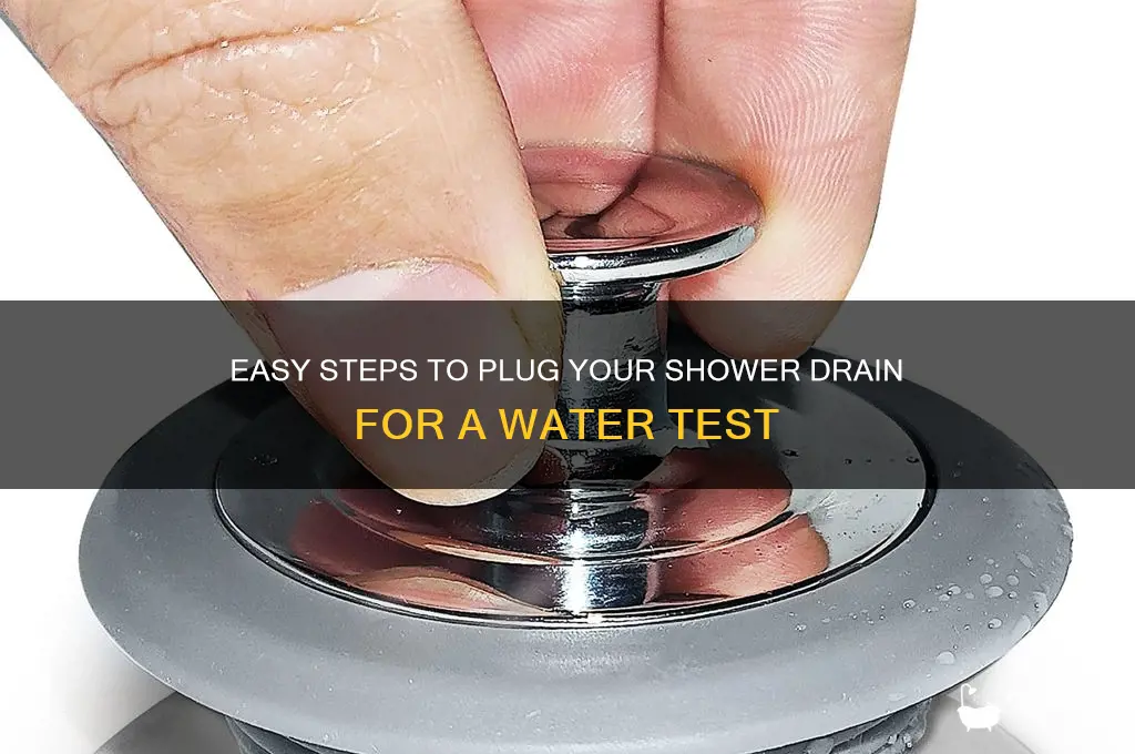 how to plug a shower drain for water test