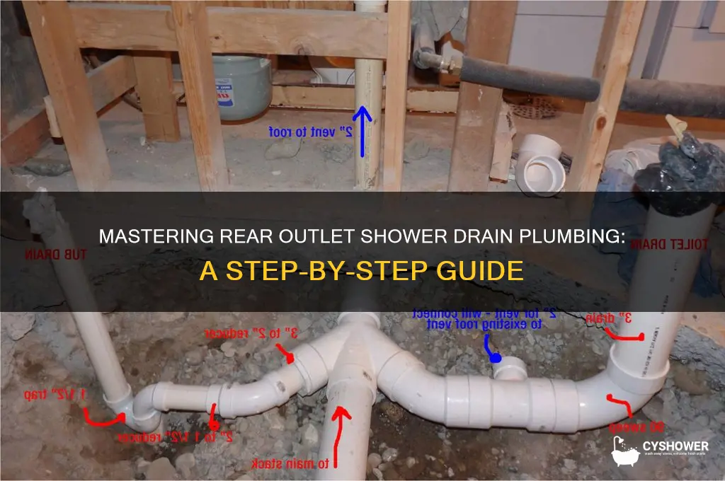 how to plumb a rear outlet shower drain