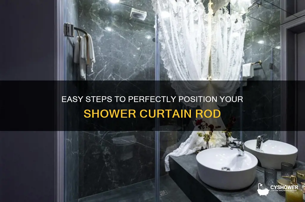 how to position shower curtain rod