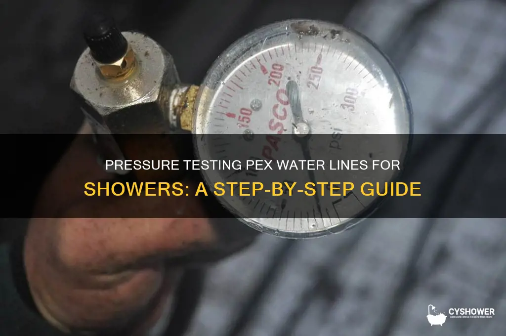 how to pressure test pex water lines for shower
