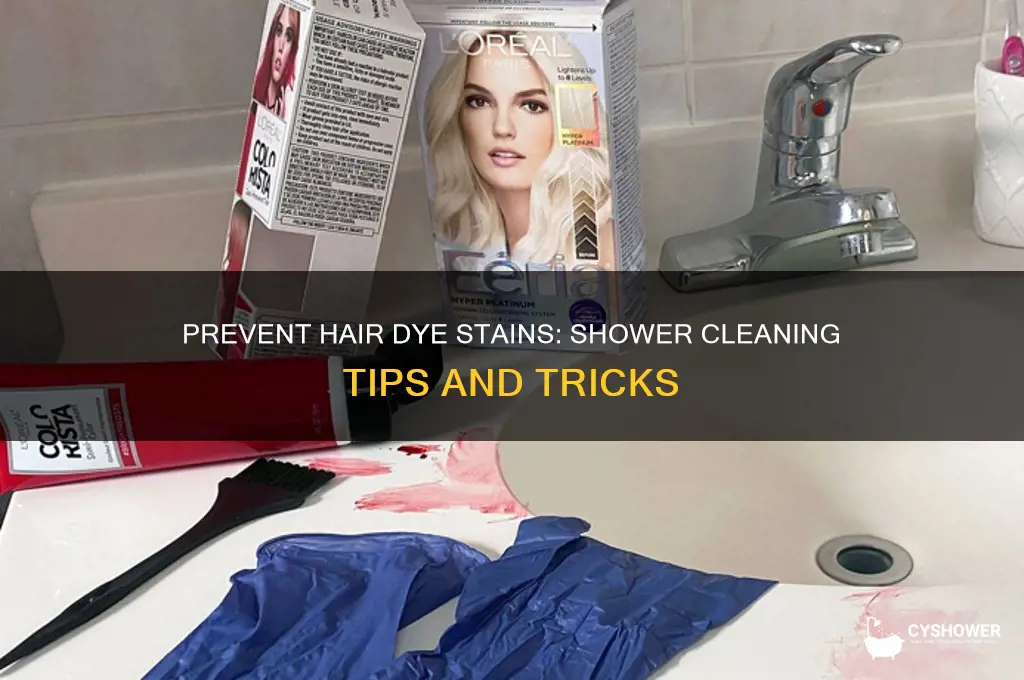 how to prevent hair dye from staining shower