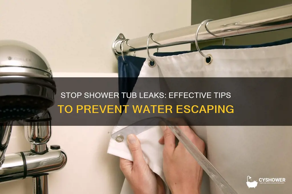 how to prevent water leaking out of shower tub