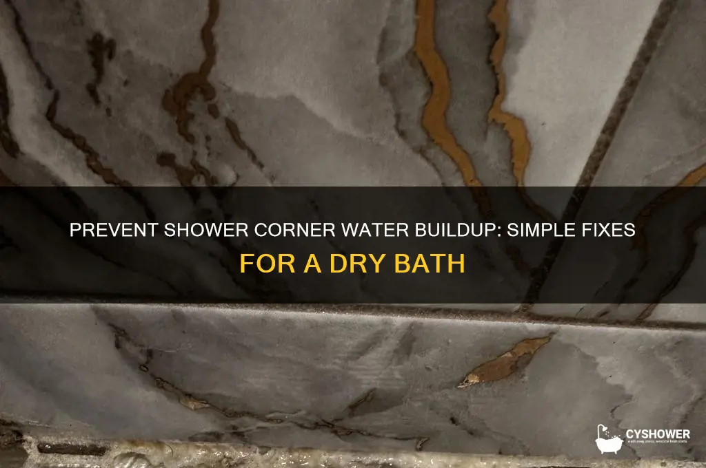 how to prevent water standing in corner of shower