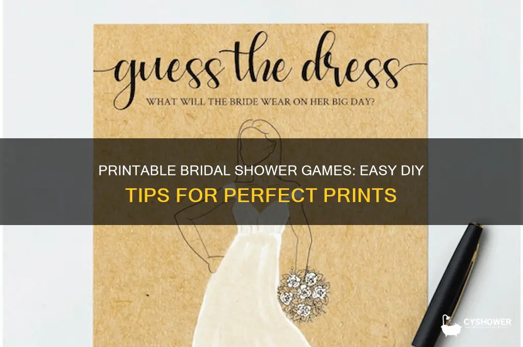 how to print bridal shower games