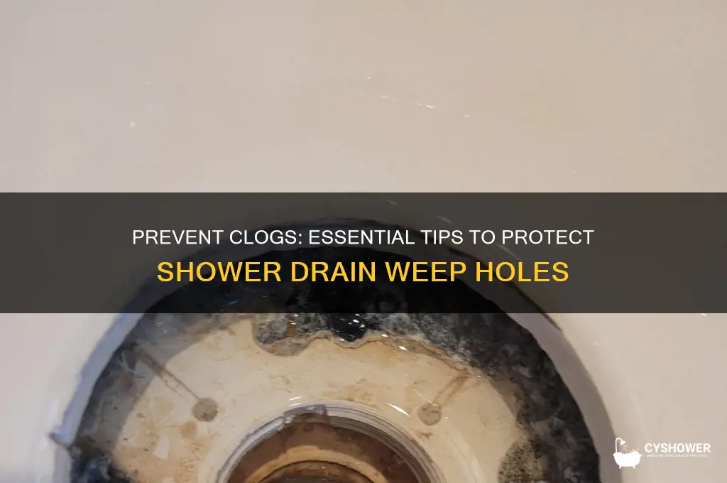 how to protect shower drain weep holes