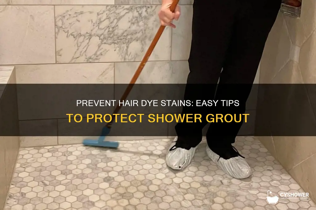 how to protect shower grout from hair dye