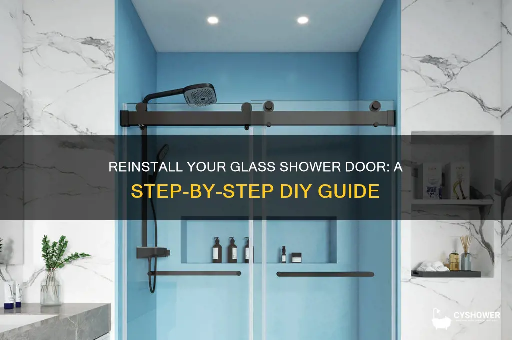 how to put a glass shower door back on