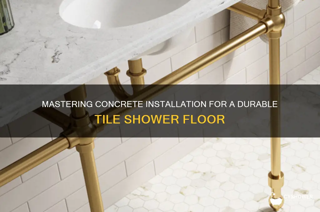 how to put concrete down for tile shower floor