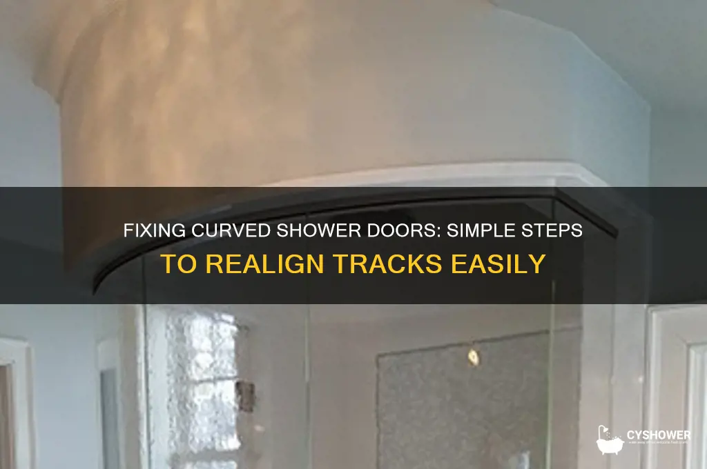 how to put curved shower doors back on track