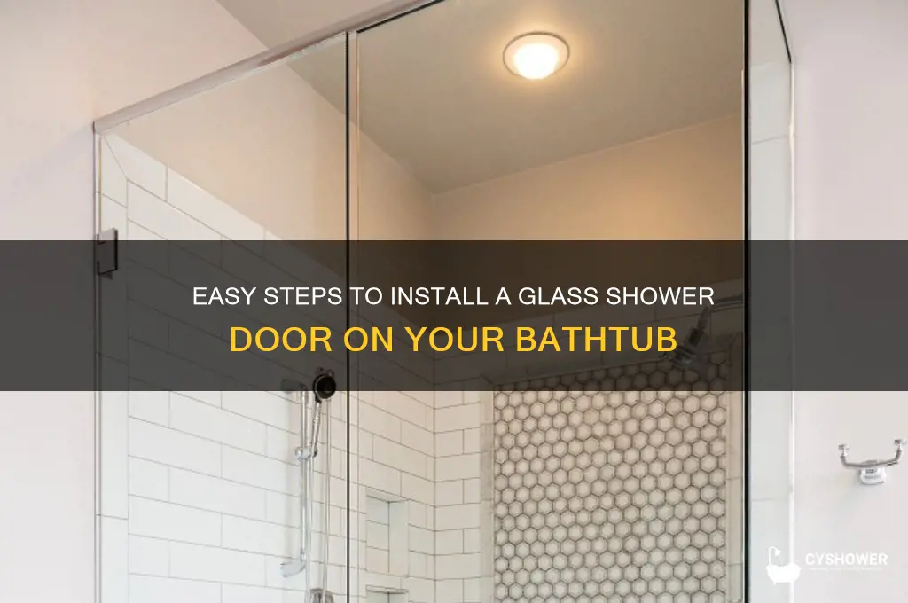 how to put glass shower door on tub