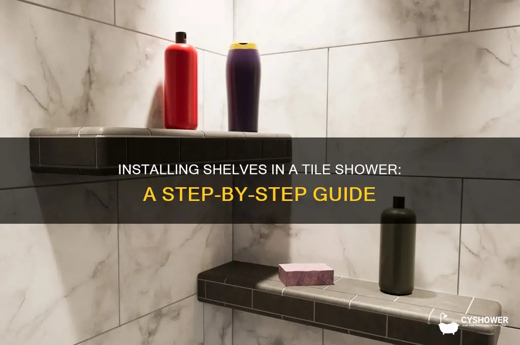 how to put shelves in a tile shower