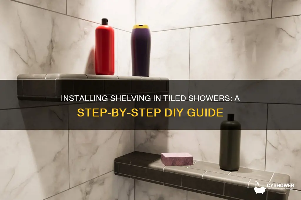 how to put shelving in a tiled shower