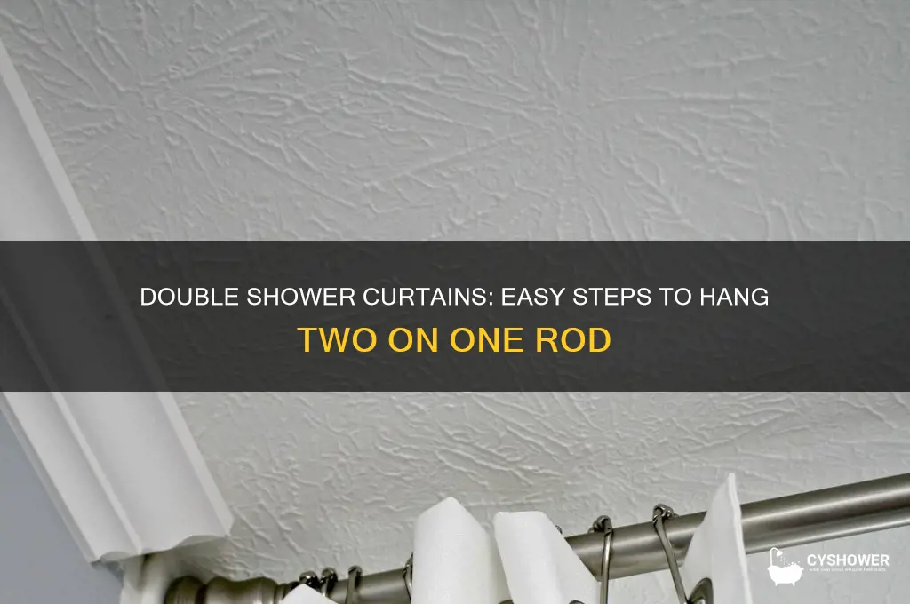 how to put two shower curtains on one rod