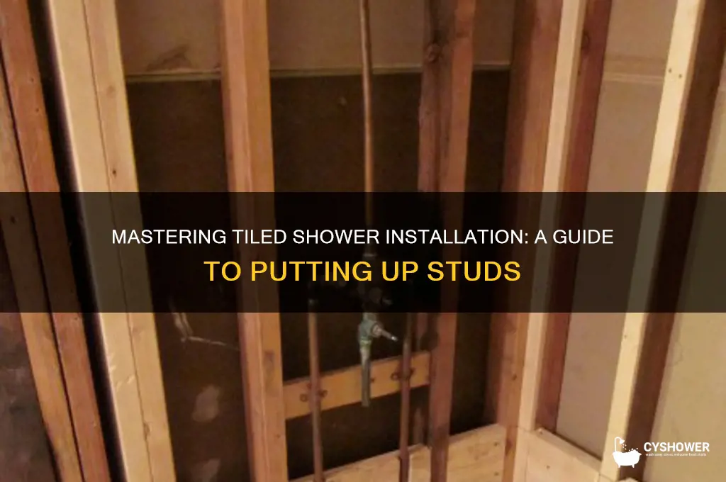 how to put up studs for a tiled shower