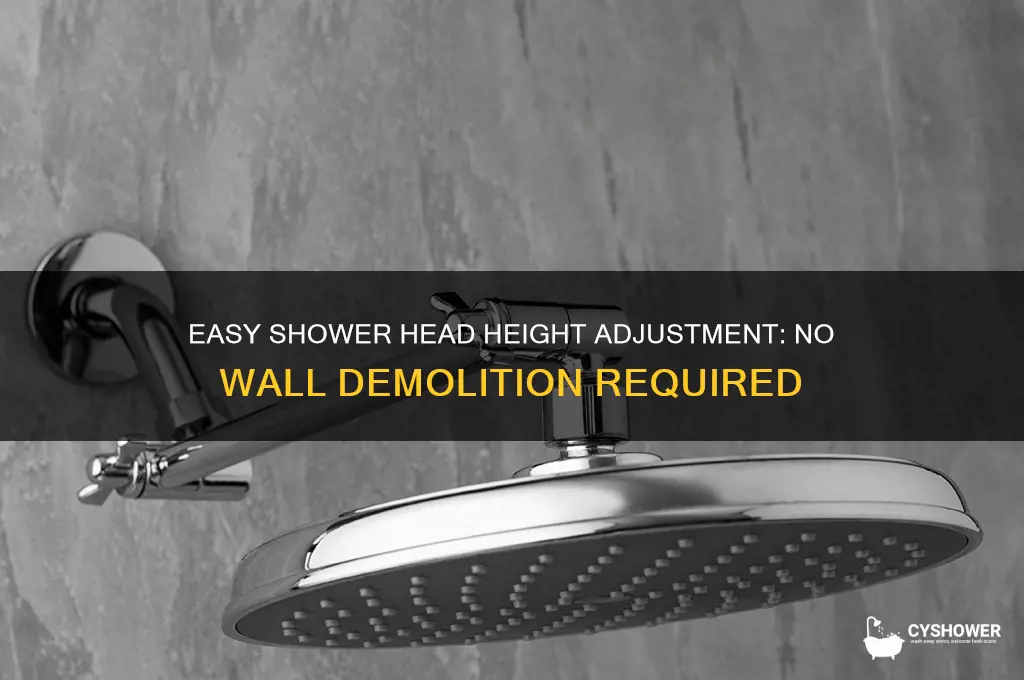 how to raise shower head height without opening wall