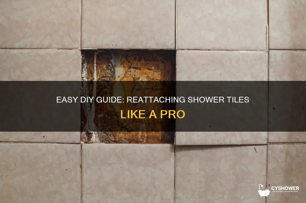 how to reattach tile in shower