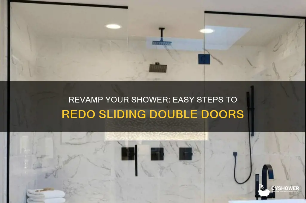 how to redo an old standard shower sliding double doors