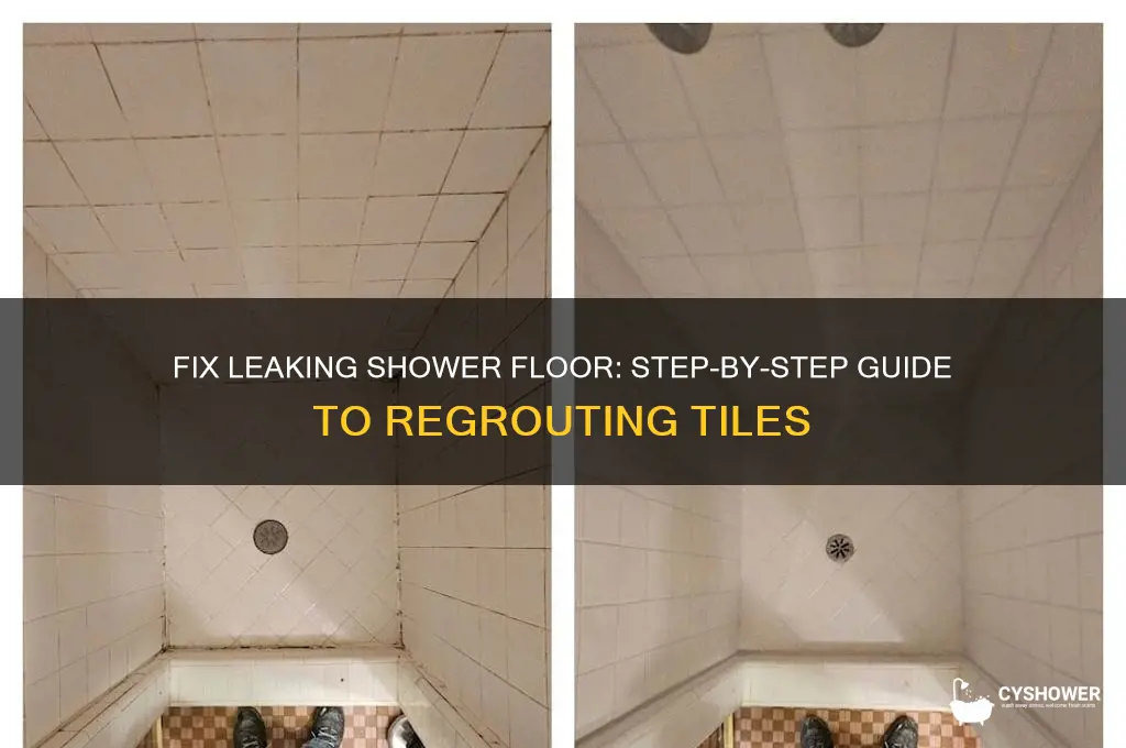 how to regrout leaking tile shower floor
