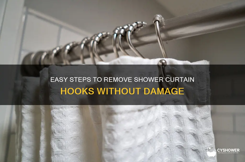 how to remocve shower curtain hooks