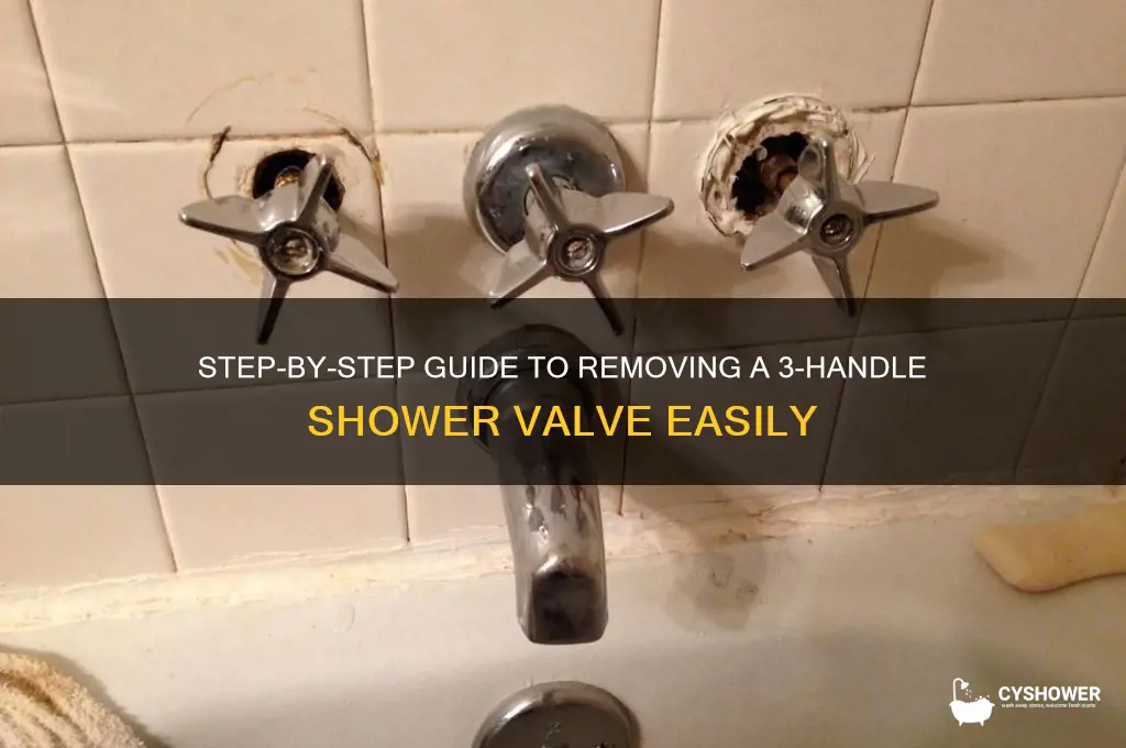 how to remove 3 handle shower valve