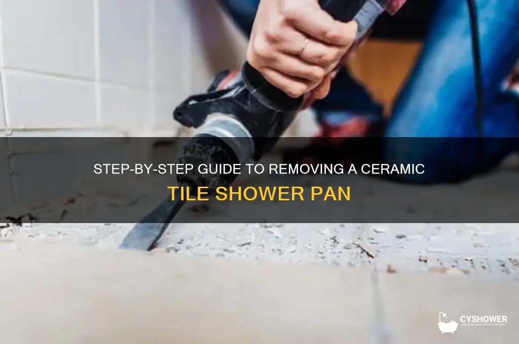 how to remove a ceramic tile shower pan