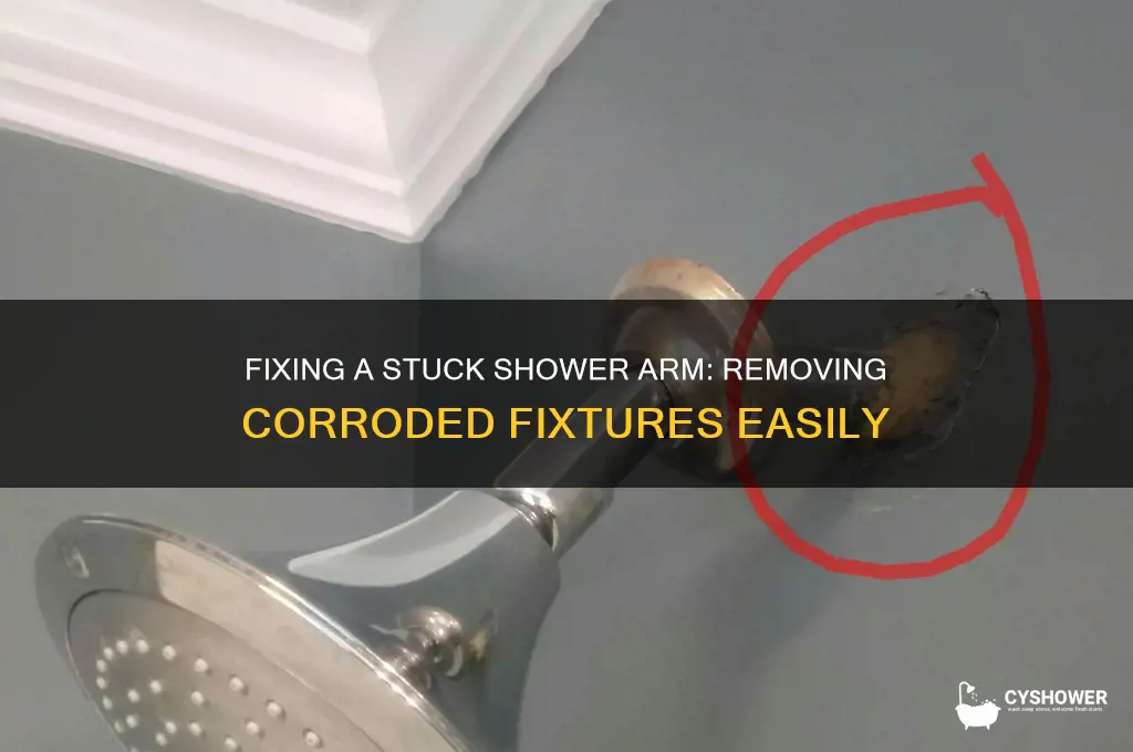 how to remove a corroded shower arm