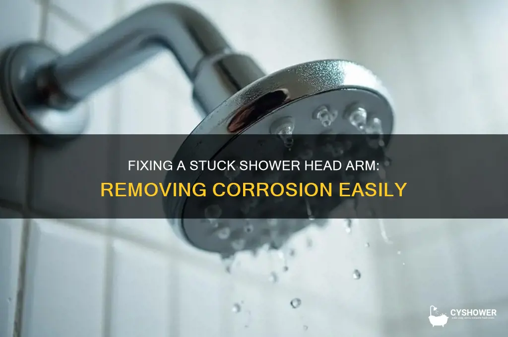 how to remove a corroded shower head arm