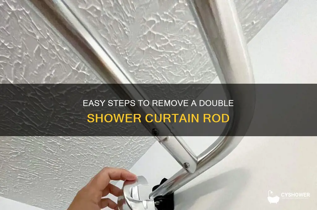 how to remove a double shower curtain rod