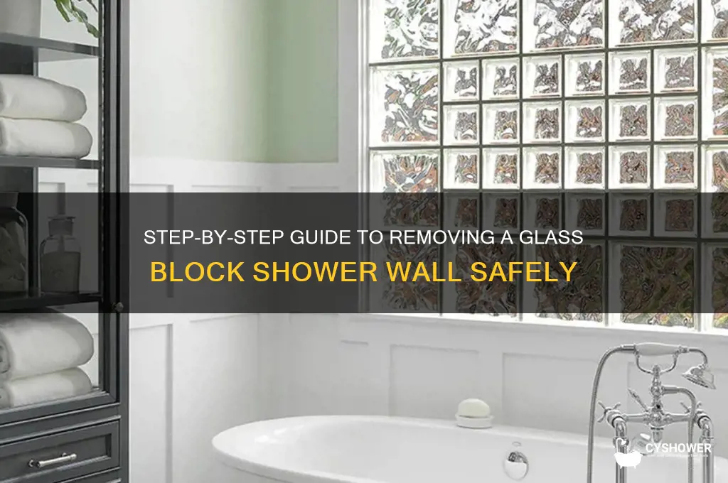 how to remove a glass block shower wall