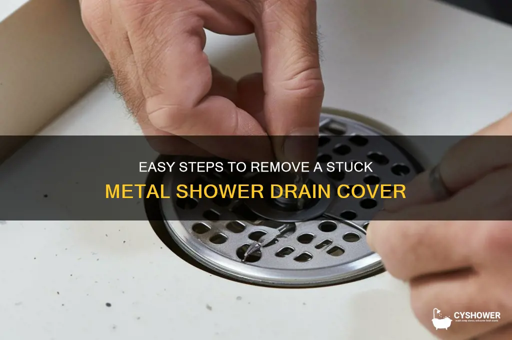 how to remove a metal shower drain cover